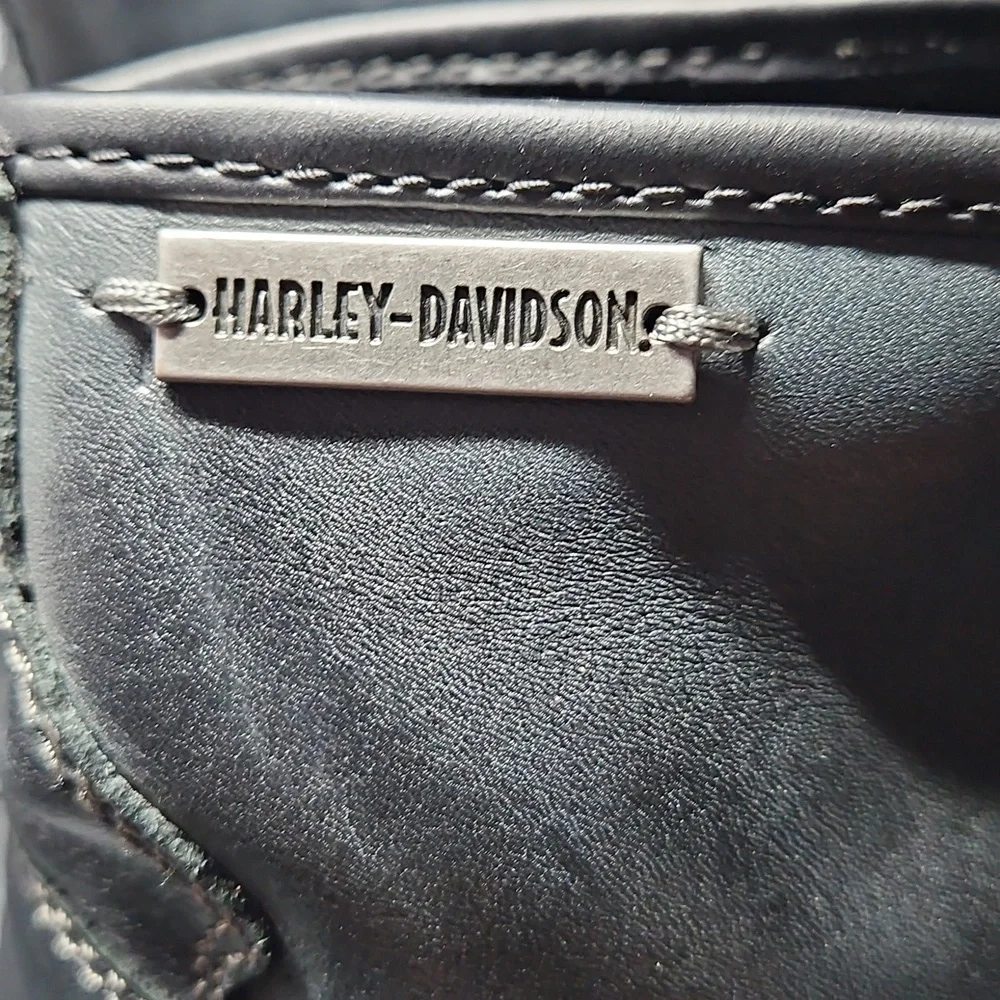 Harley-Davidson Black Leather Men's Lace-Up Boots - Picture 2 of 14